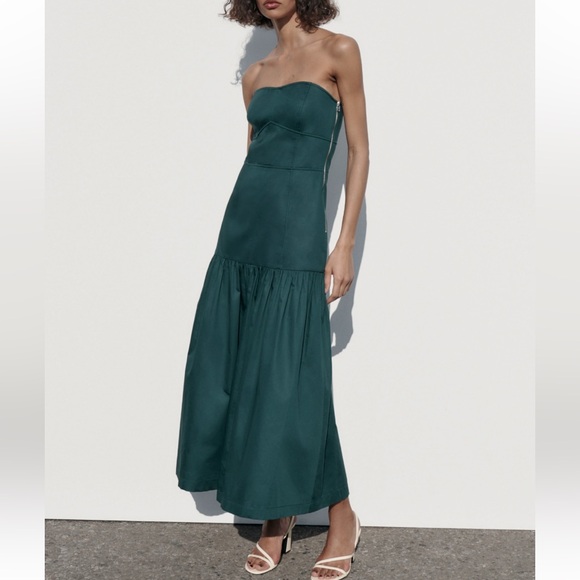 Zara Topstitched Midi Dress - Picture 5 of 17